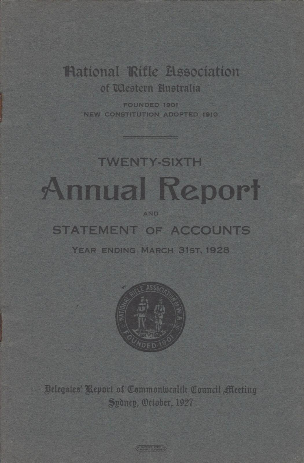 NRA of WA AR 1928 Collections WA